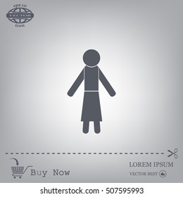 woman icon - vector illustration with shadow