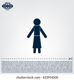 woman icon - vector illustration with shadow