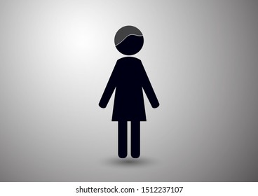 Woman icon, vector isolated flat design symbol. Vector illustration.
