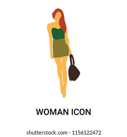 Woman icon vector isolated on white background, Woman transparent sign , standing people, person or human illustration