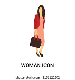 Woman icon vector isolated on white background, Woman transparent sign , standing people, person or human illustration