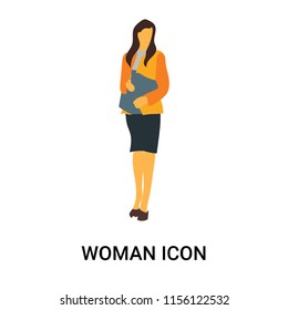 Woman icon vector isolated on white background, Woman transparent sign , standing people, person or human illustration