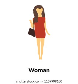 Woman icon vector isolated on white background, Woman transparent sign , standing human or people cartoon character illustration