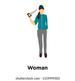 Woman icon vector isolated on white background, Woman transparent sign , standing human or people cartoon character illustration