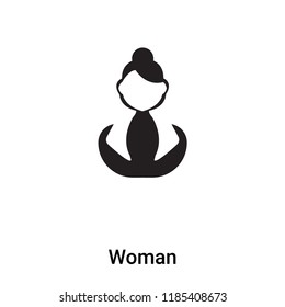 Woman icon vector isolated on white background, logo concept of Woman sign on transparent background, filled black symbol