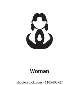 Woman icon vector isolated on white background, logo concept of Woman sign on transparent background, filled black symbol