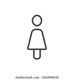Woman icon vector. Line wc girl symbol. Trendy flat outline ui sign design. Thin linear graphic pictogram for web site, mobile application. Logo illustration.