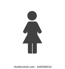 Woman icon, vector on white background.