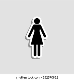 Woman  icon - vector  sticker
