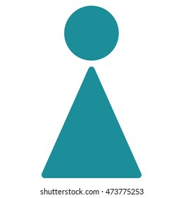 Woman icon. Vector style is flat iconic symbol with rounded angles, soft blue color, white background.