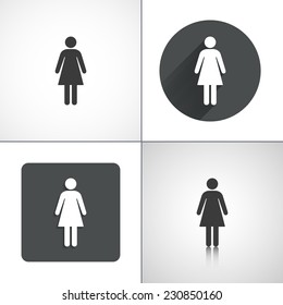Woman icons. Set elements for design. Vector illustration.