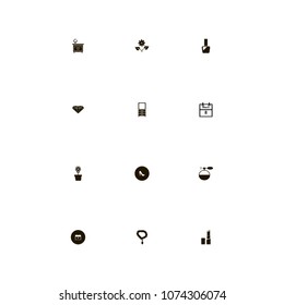 Woman icons set. rings, eight, shoes and nail polish
