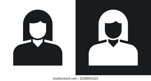 Woman icons. solid style vector