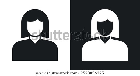 Woman icons. solid style vector
