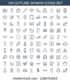 woman icons. Trendy 100 woman icons. Contain icons such as woman with baby carriage, hairstyle, swim suit, eyelash, maid, boot, jacket. icon for web and mobile.