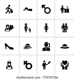 Woman icons. vector collection filled woman icons. includes symbols such as kitchen wash, maid, call center, health insurance, man sign. use for web, mobile and ui design.