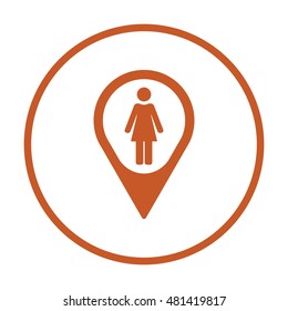 Woman Icon,vector. Flat design.