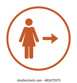 Woman Icon,vector. Flat design.