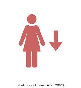 Woman Icon,vector. Flat design.