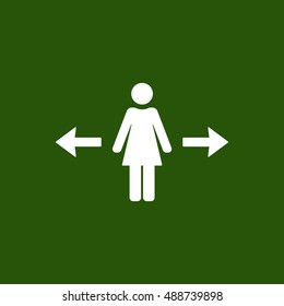 Woman Icon,vector. Flat design.