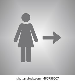 Woman Icon,vector. Flat design.