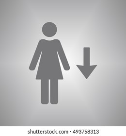 Woman Icon,vector. Flat design.