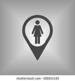 Woman Icon,vector. Flat design.