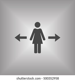 Woman Icon,vector. Flat design.