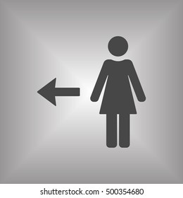 Woman Icon,vector. Flat design.