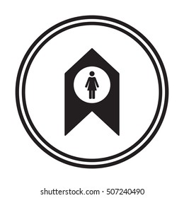 Woman Icon,vector. Flat design.