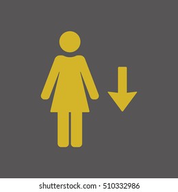 Woman Icon,vector. Flat design.