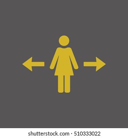 Woman Icon,vector. Flat design.