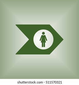 Woman Icon,vector. Flat design.