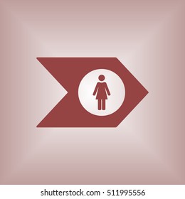 Woman Icon,vector. Flat design.
