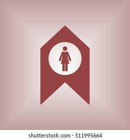 Woman Icon,vector. Flat design.