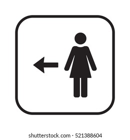 Woman Icon,vector. Flat design.