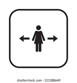 Woman Icon,vector. Flat design.