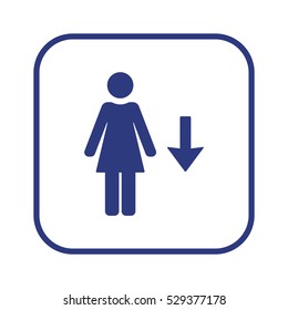 Woman Icon,vector. Flat design.