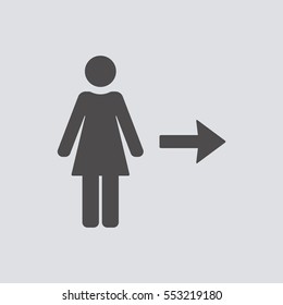 Woman Icon,vector. Flat design.