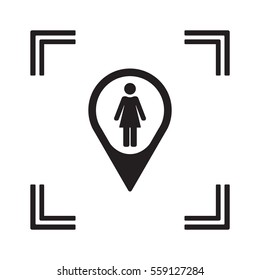 Woman Icon,vector. Flat design.