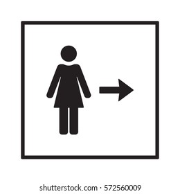Woman Icon,vector. Flat design.