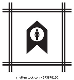 Woman Icon,vector. Flat design.