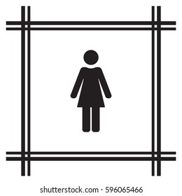 Woman Icon,vector. Flat design.