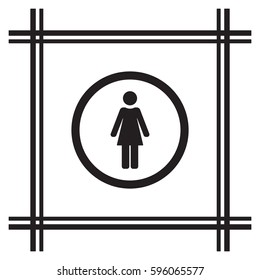 Woman Icon,vector. Flat design.
