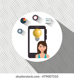 woman idea gear smartphone