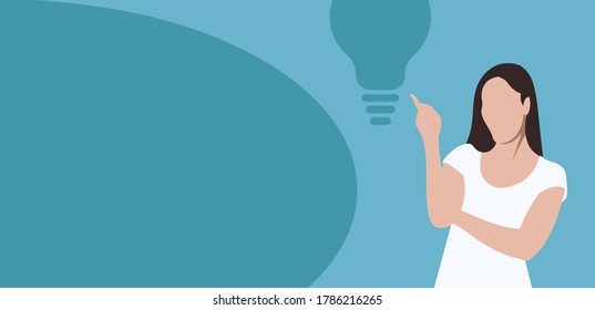 Woman with idea, vector illustration