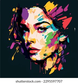 woman illustration art with beautiful portrait 