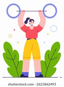 woman illustration exercise stretching gym healthy yoga workout crossfit women