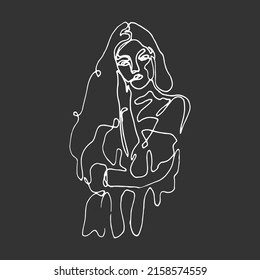 Woman illustration on black background