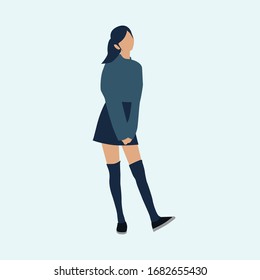 Woman illustration vector with flat style. 